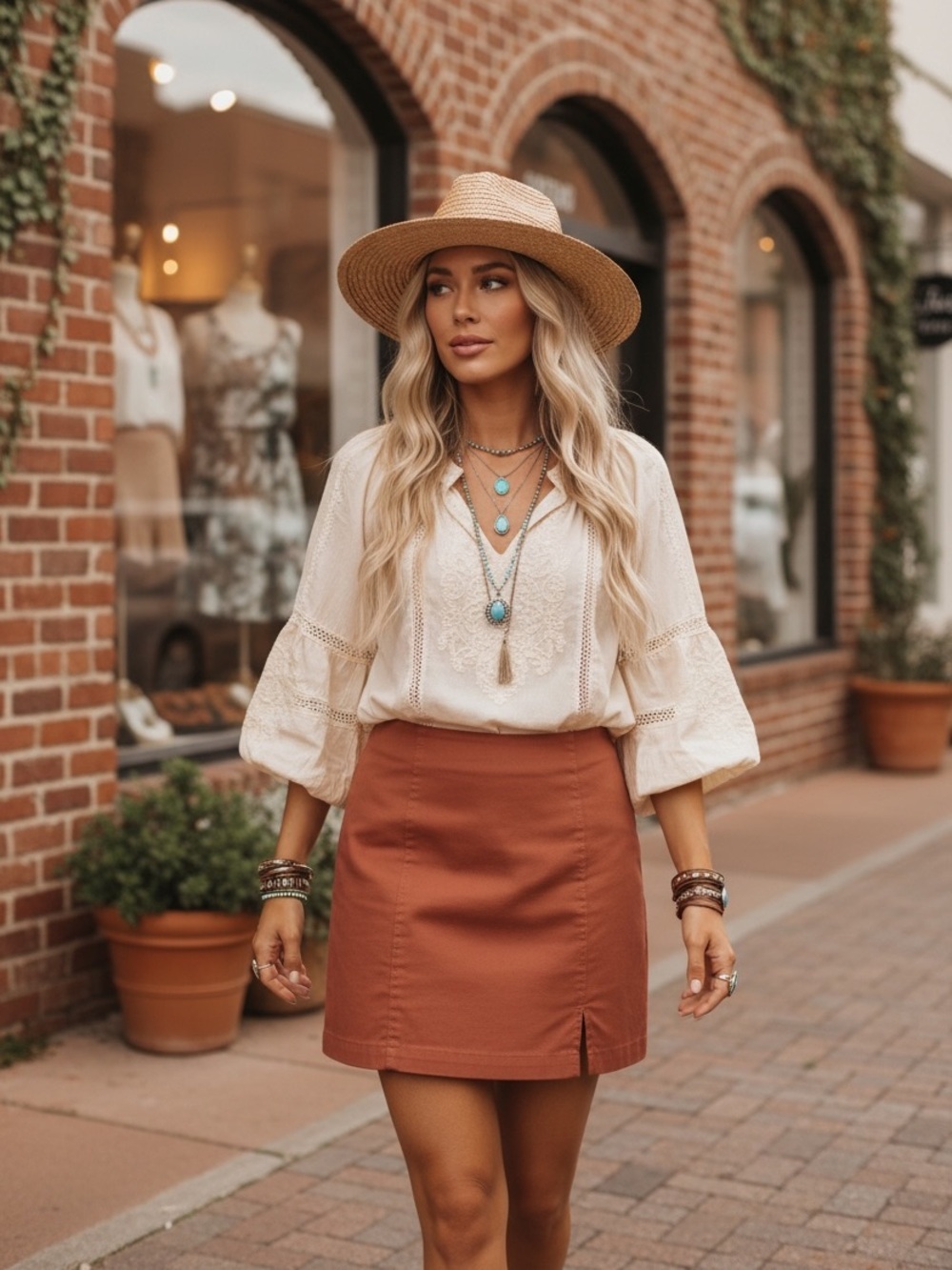 HYFVE Burnt Orange Cotton Mini Skirt | Size S #78